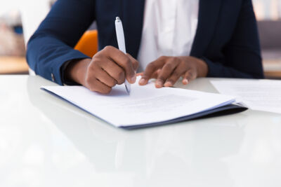 Stock Illustration Of Woman Signing Contract